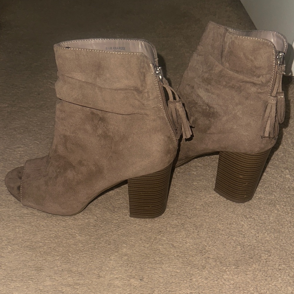 a.n.a Brown Suede Ankle Booties